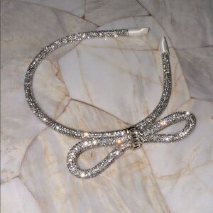 Elegant Silver Bow Headband